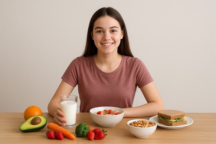 تغذیه مناسب برای دختران در دوران بلوغ